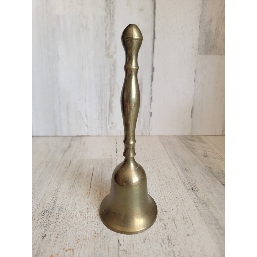 Vintage brass metal teacher bell unique art home decor tabletop figure